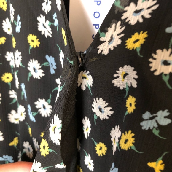 NWT Popsugar Dress Long, Sheer Sleeves, Ditsy Floral, Smocked Waist Size XXL - Picture 4 of 10